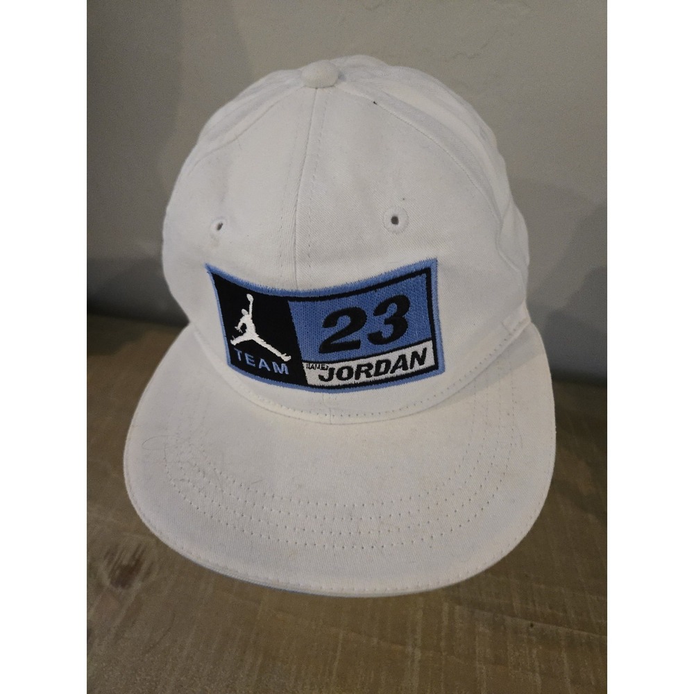 Vintage Air Jordan Hat In 11 Colorway Jumpman 23 White Lt Blue Black 8/20